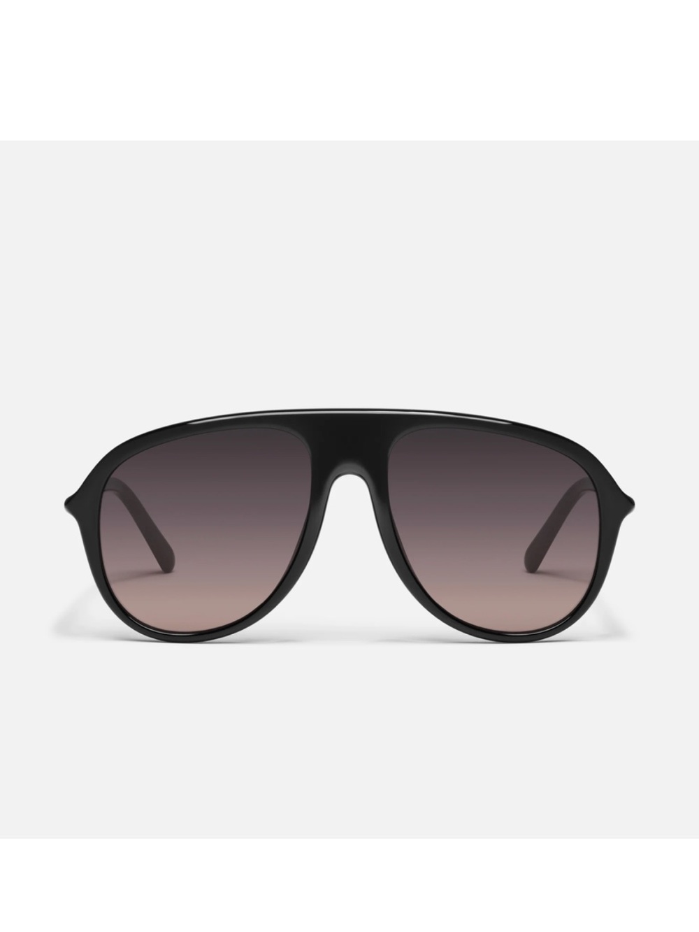 Quay Australia Black Aviator Sunglasses with Gradient Grey-Brown Lenses
